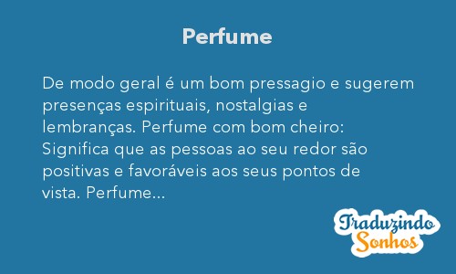 Significado do sonho Perfume