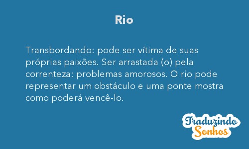 Significado do sonho Rio